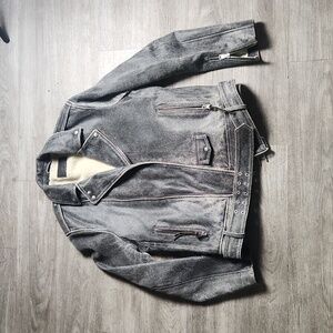 Rare Vintage All Saints Arashi Cracked Leather Jacket